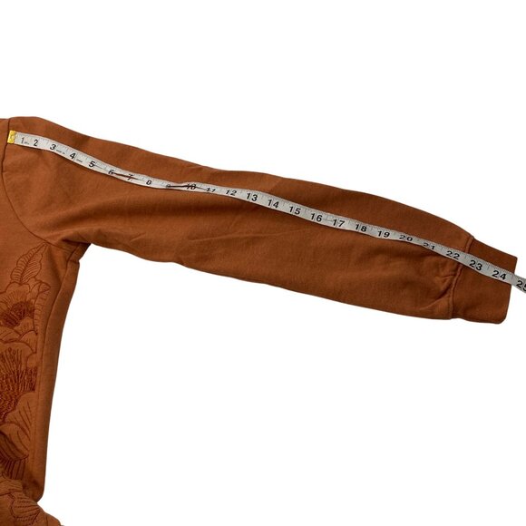 Blind Rooster Embroidered Asian art Dragon Sweatshirt Men’s Small Amber orange - Picture 9 of 10